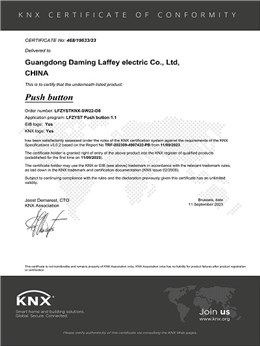 KNX Certificate-Switch Panel