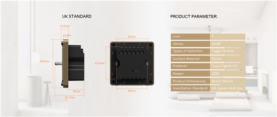 UK Standard tuya zigbee smart switch