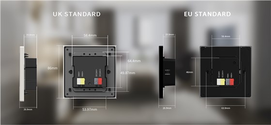 RD4 knx switch of british or european standard