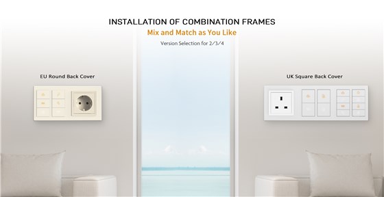 RD4 knx smart switch panels conjoined frames