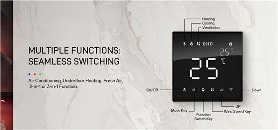 zigbee thermostat of ac, floor heating, fresh air control