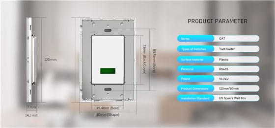 RS485 Panel US Standard 120x80mm