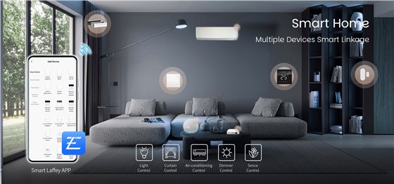 Smart Laffey App for Home Management: Remote Control Lights, Curtains, HVAC via EA7 Zigbee Panel in EU or UK Projects