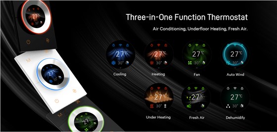 3 in 1 thermostat UI switching display