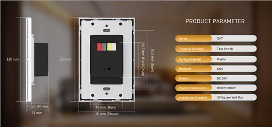 QA7-KNX American Standard 120mm*80mm size