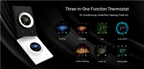 WKX20 thermostat supporting air conditioning floor heating and fresh air control