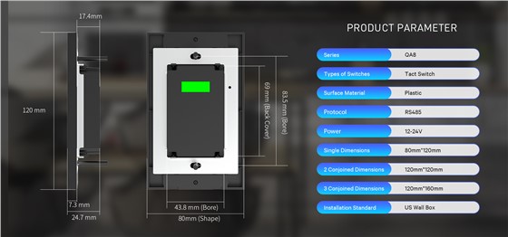 QA8-RS485 120*80mm US Standard wall switch