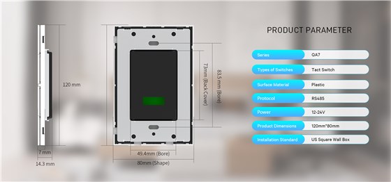 RS485 Panel US Standard 120x80mm