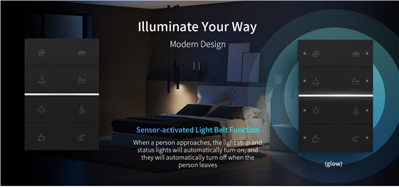 Radar sensing night light function, providing automatic lighting for smart homes and hotels.