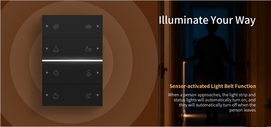 QA7H KNX switch with radar sensor night light feature