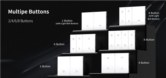 QA7H-Smart wall switch with 2/4/6/8 buttons for hotels and homes