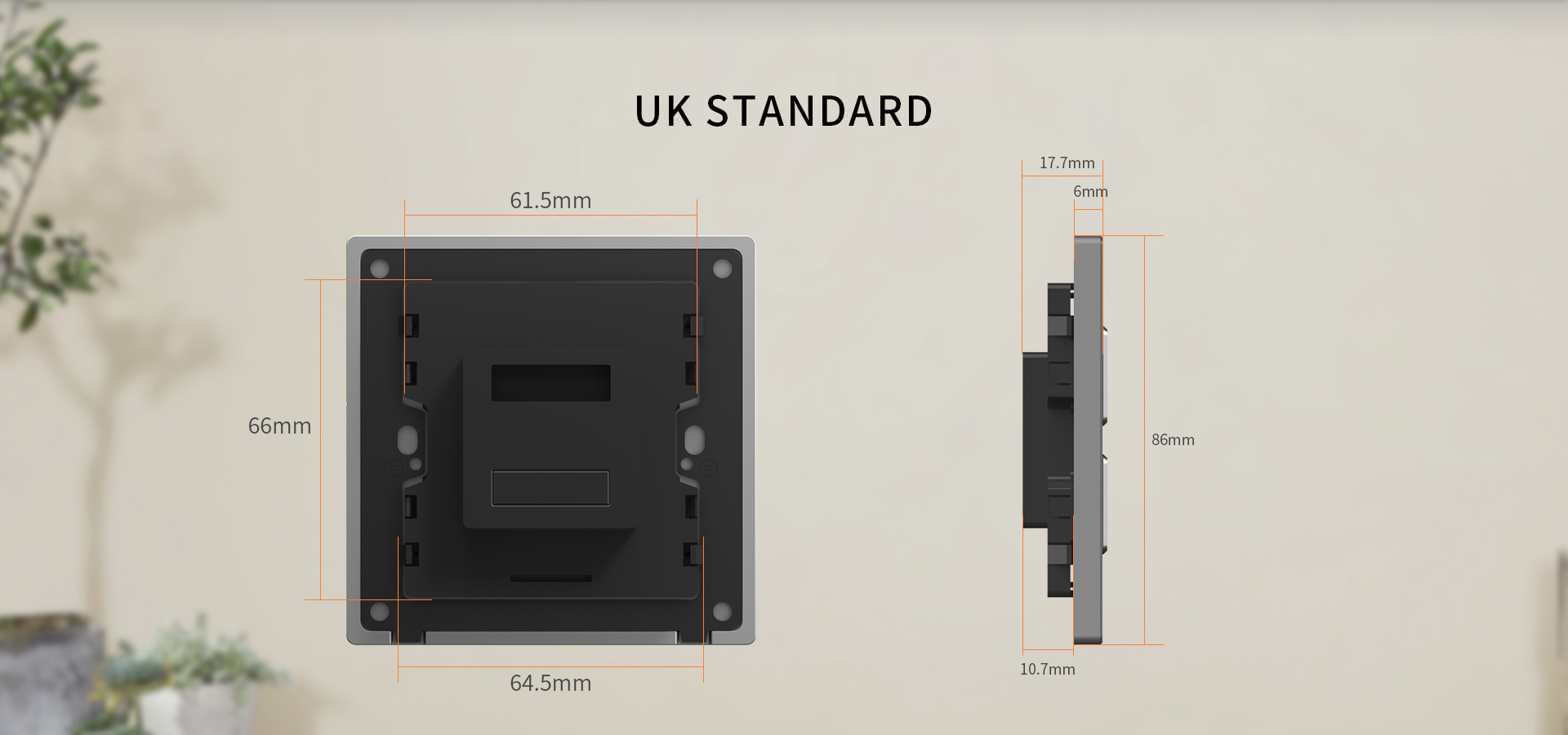 RS485-V8-Z8-LT uk suqare wall box