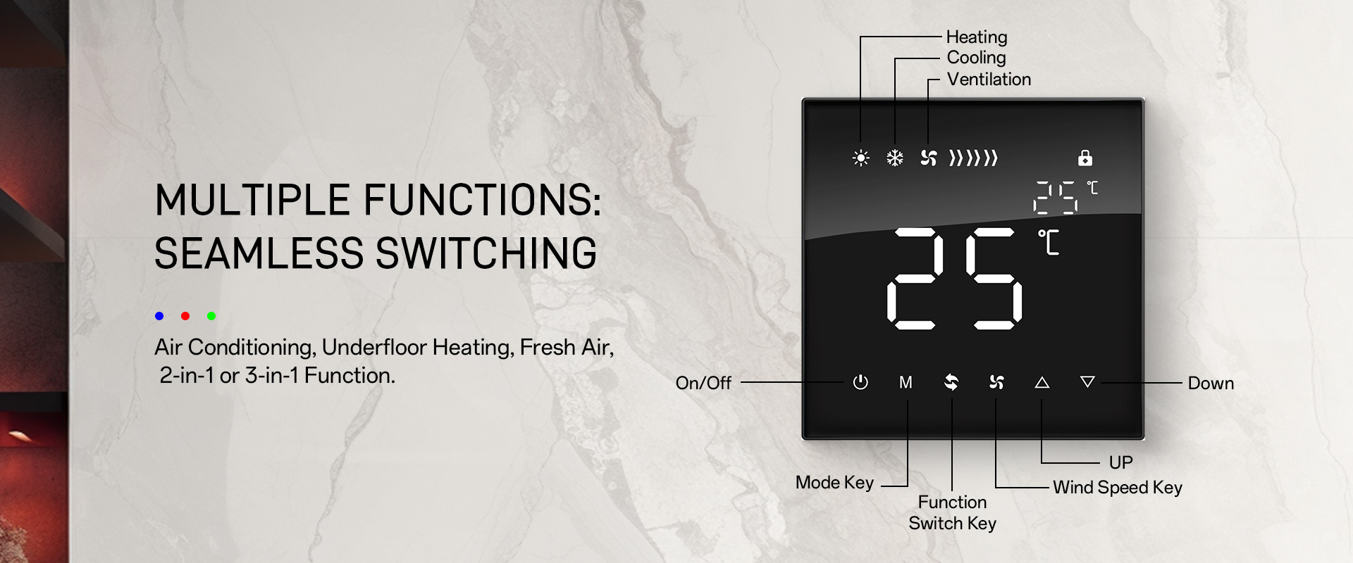 knx touch screen thermostat