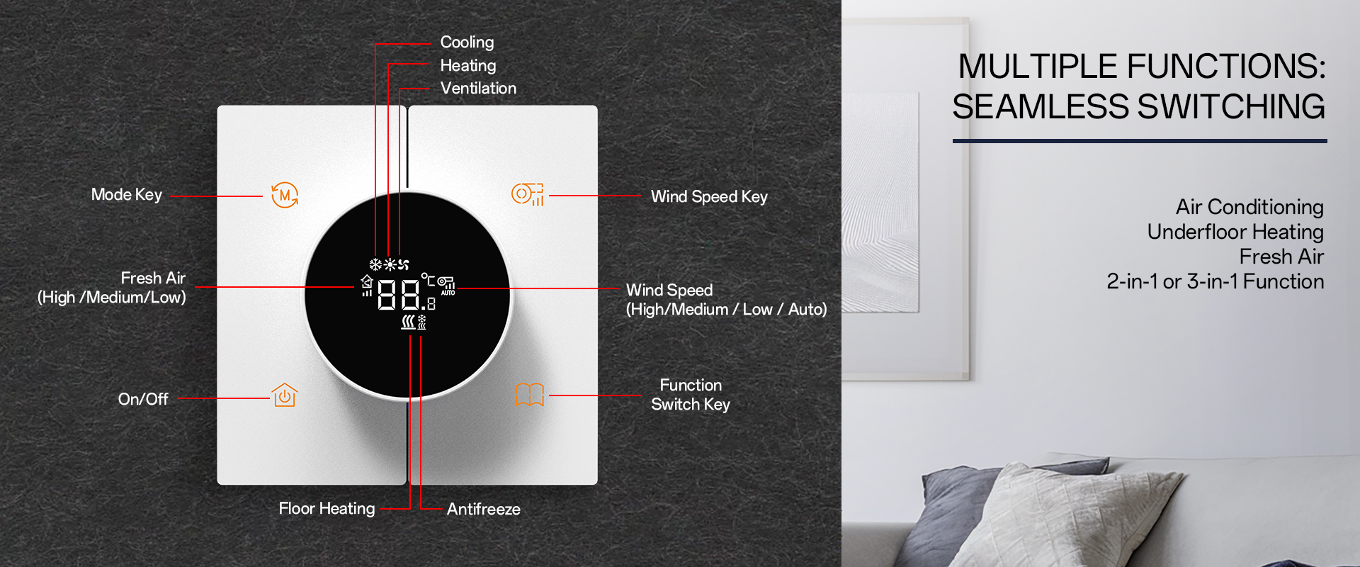 knx smart thermostat for smart hotel