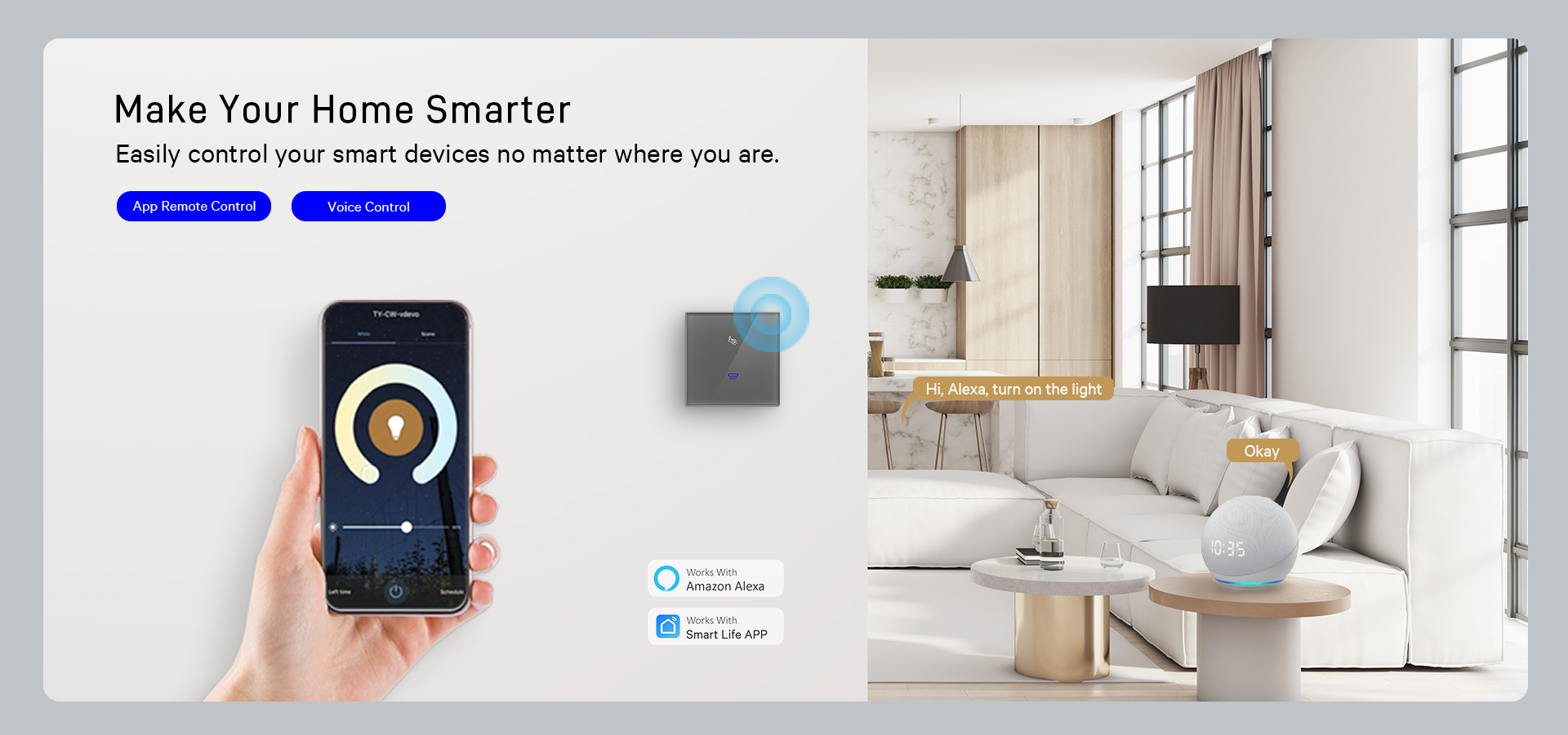 zigbee smart switch app control and voice control