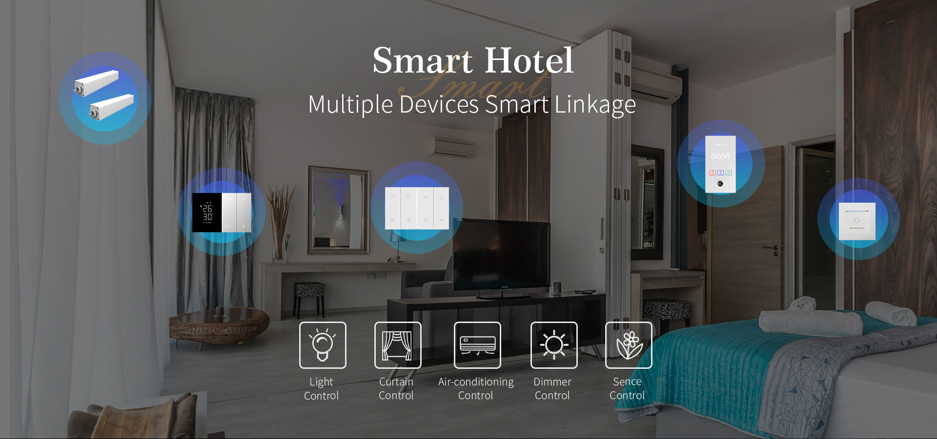 Smart panel control solution for large/medium hotels