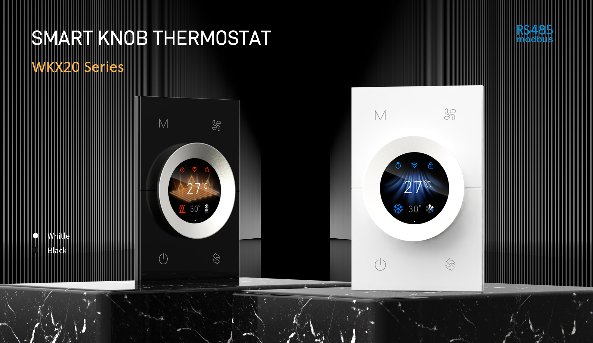 WKX20 RS485 smart knob thermostat for hotel and apartment temperature control