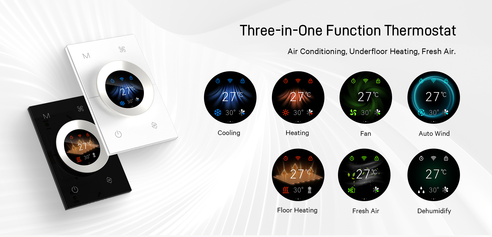 WKX20 KNX Smart Thermostat 3-in-1 Function Control