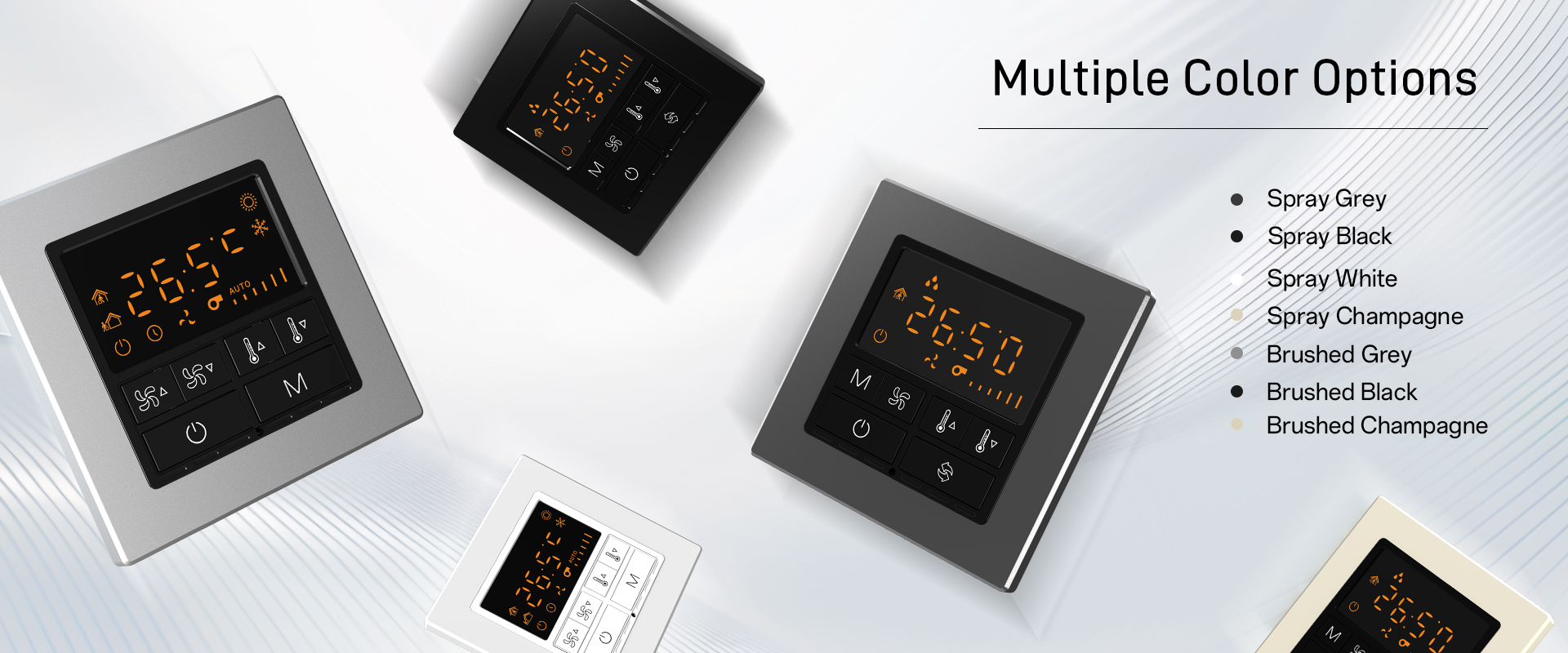 KNX Room Thermostat with Metal Frame and Temperature Display
