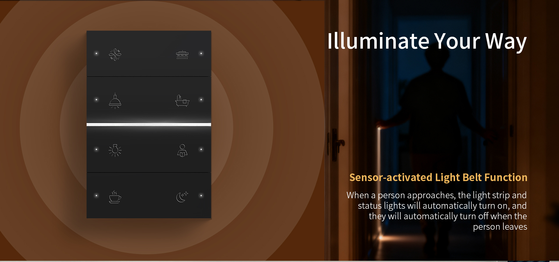 QA7-KNX Switch with Radar Sensing Night Light Function