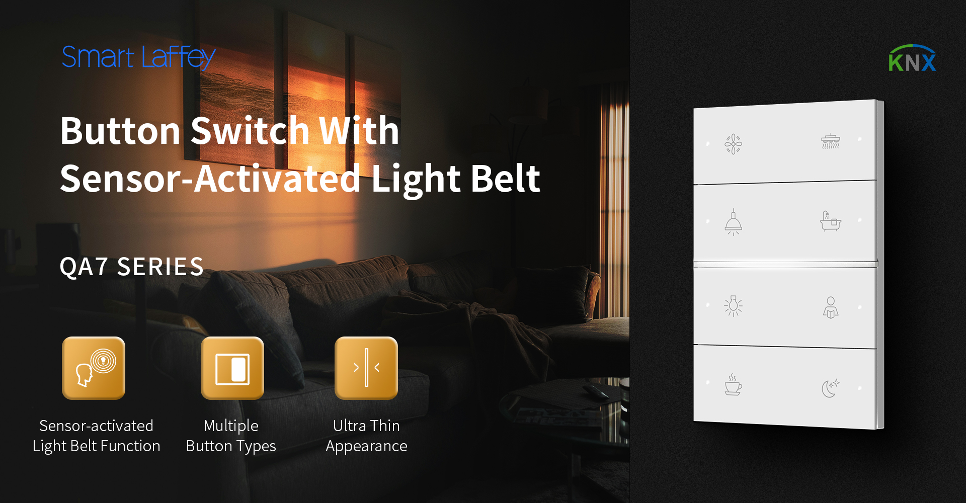 KNX wall switch QA7H modern panel design