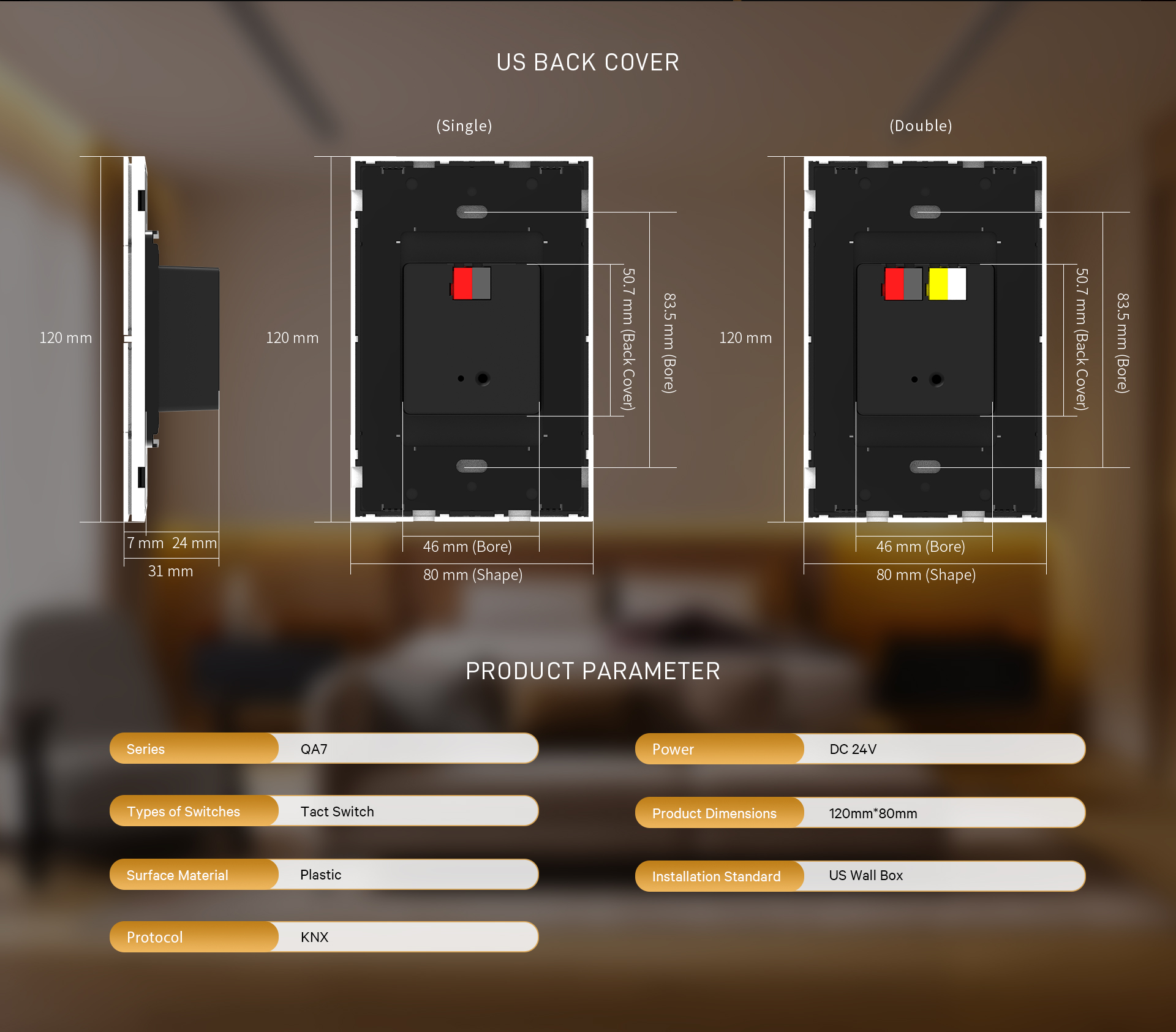 KNX smart switch Italian / Australian standard 