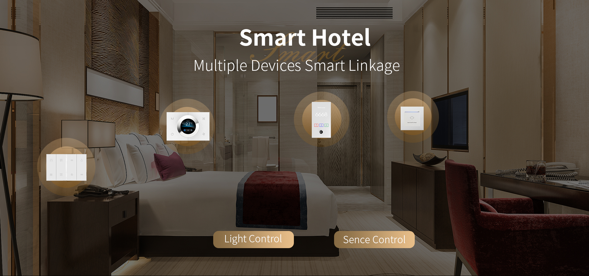 Smart panel control solution for large/medium hotels