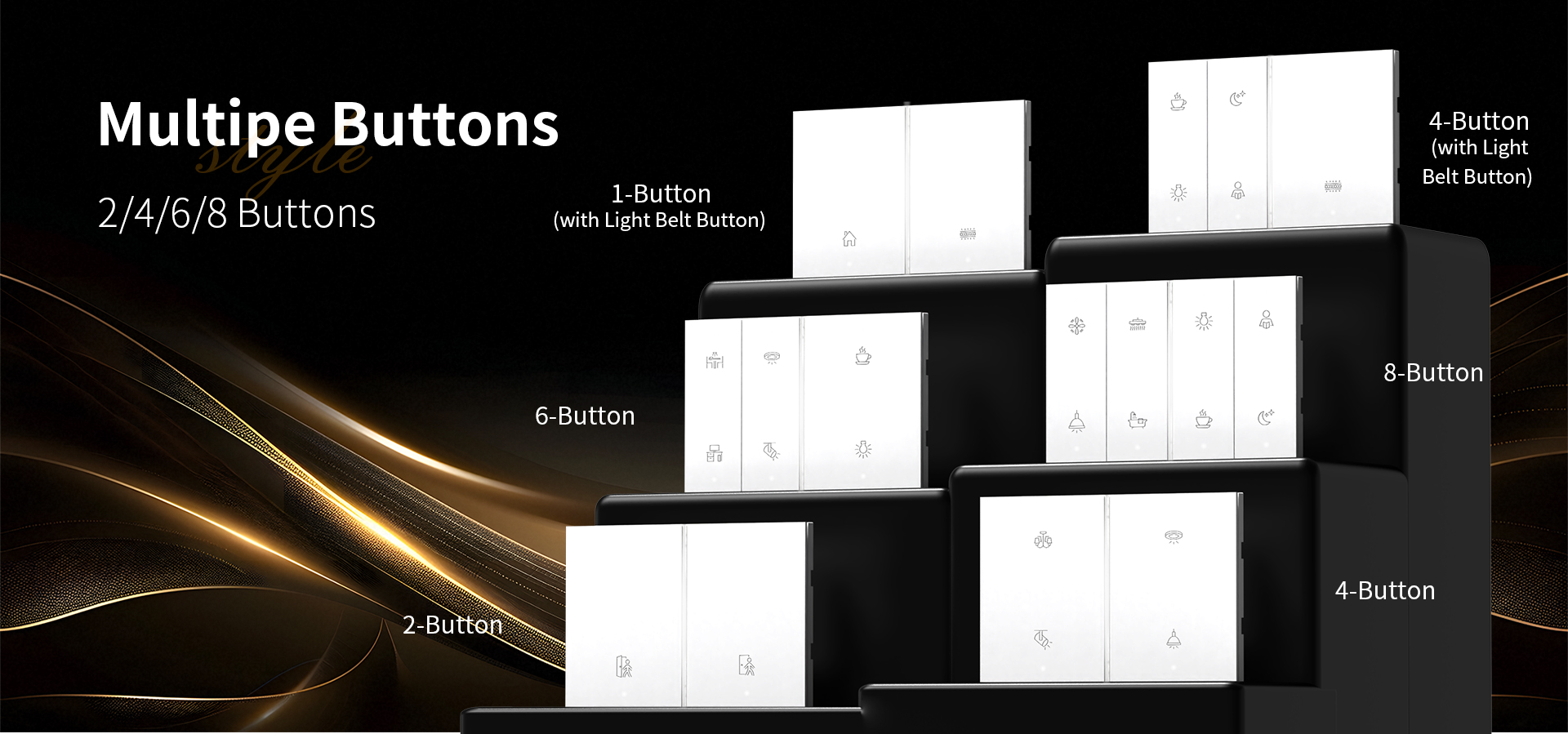 Multiple switch buttons for hotel project engineering