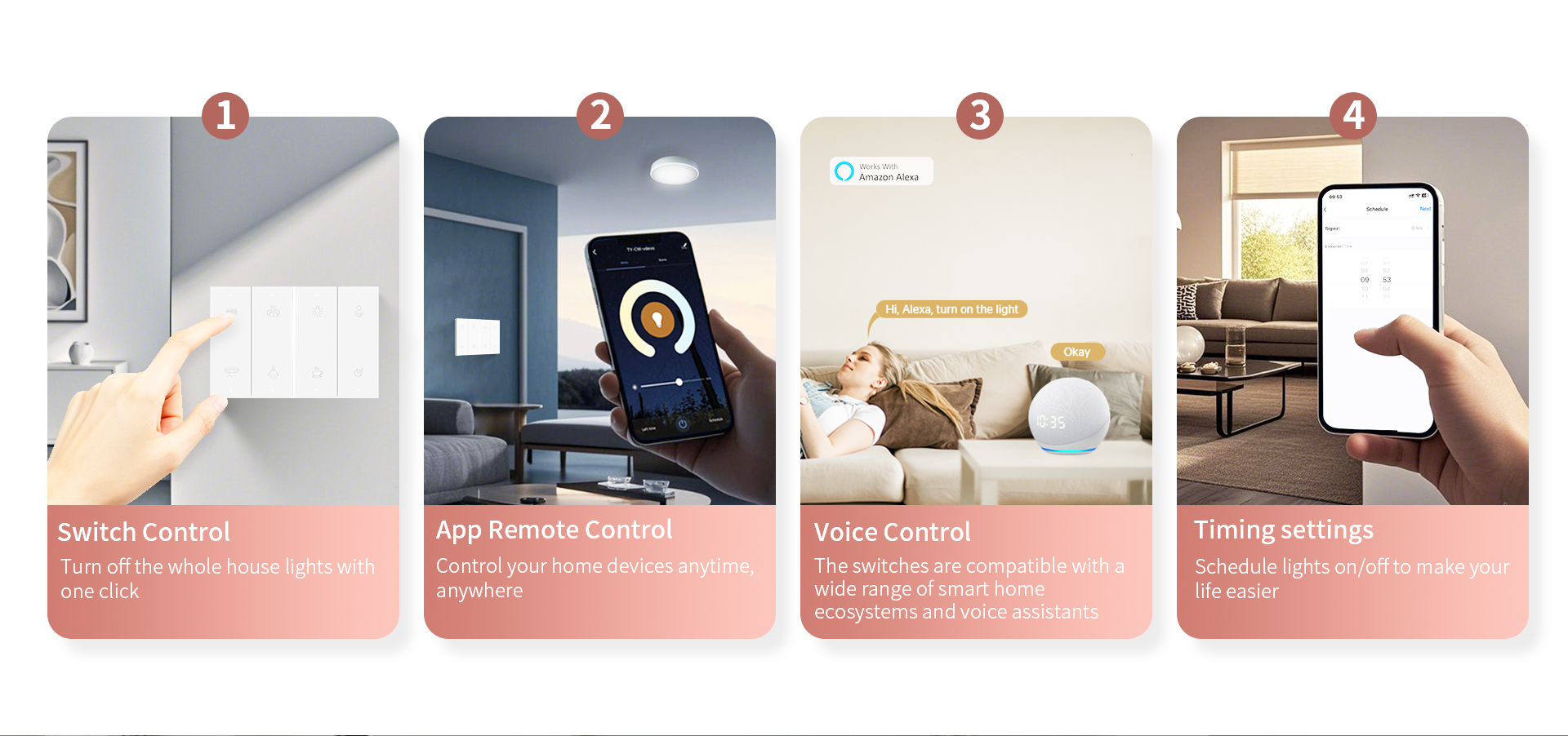 QA7H-Zigbee smart switch panel with button, app, voice, and timer control QA7H-Zigbee smart switch panel with button, app, voice, and timer control